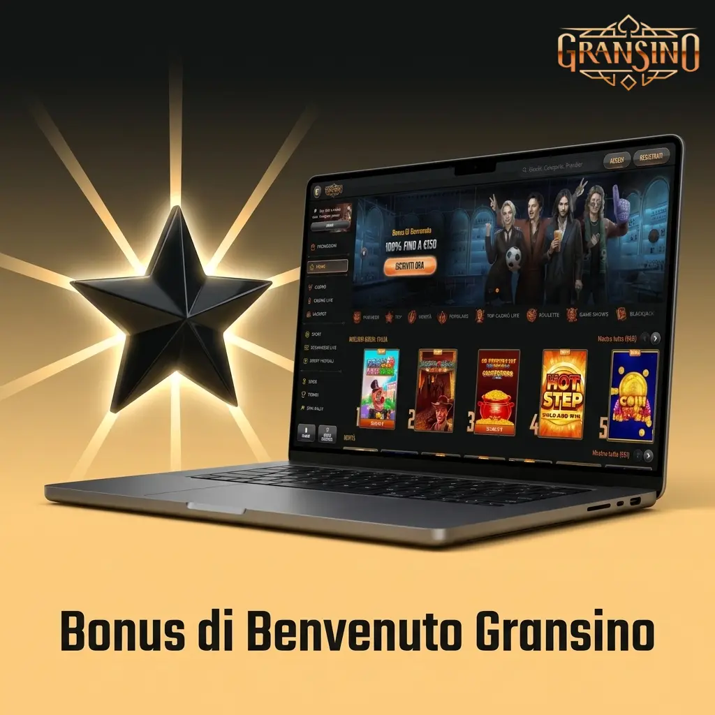 Bonus di benvenuto Gransino: 350% casinò fino a 16.000 EUR con 350 giri gratis e 100% sport fino a 150 EUR
