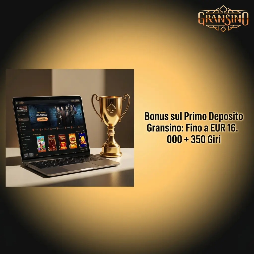 Gransino bonus primo deposito: 350% fino a €16.000 e 350 giri gratuiti per nuovi iscritti italiani