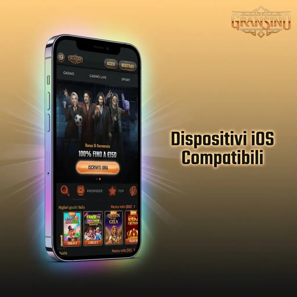 Dispositivi iOS compatibili con l'app Gransino: iPhone X-15 e iPad Air, Pro, Mini supportati