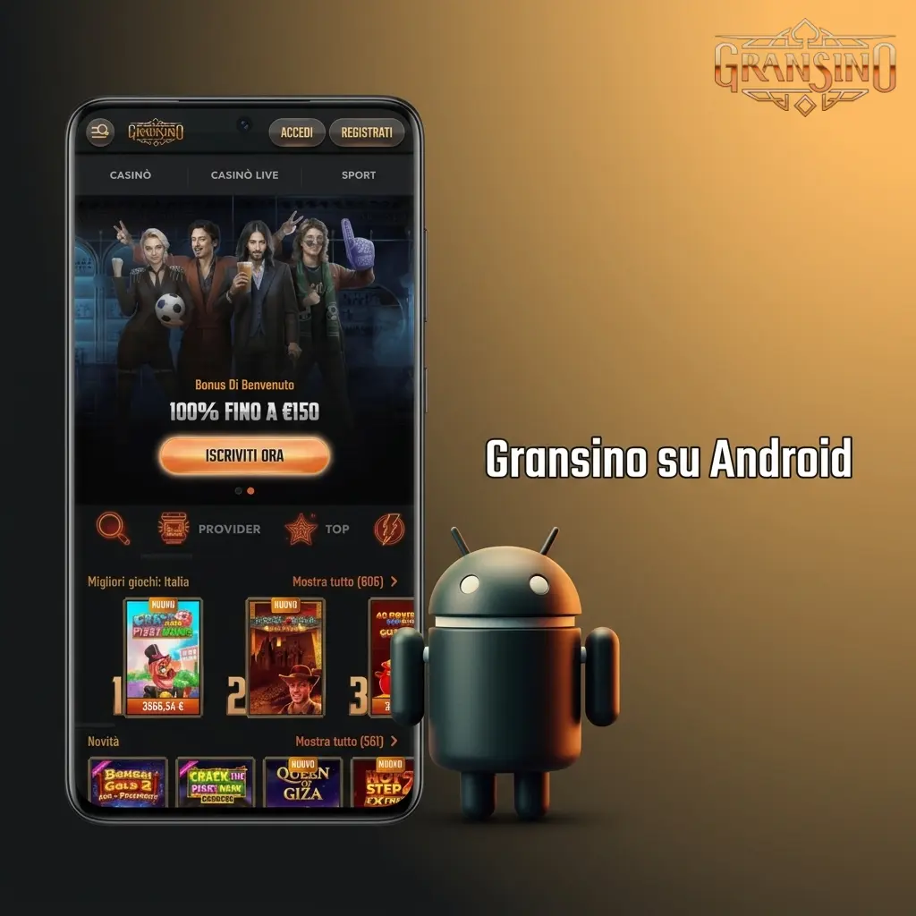 App Gransino per Android: guida al download e installazione del file APK su dispositivi Android 5.0+