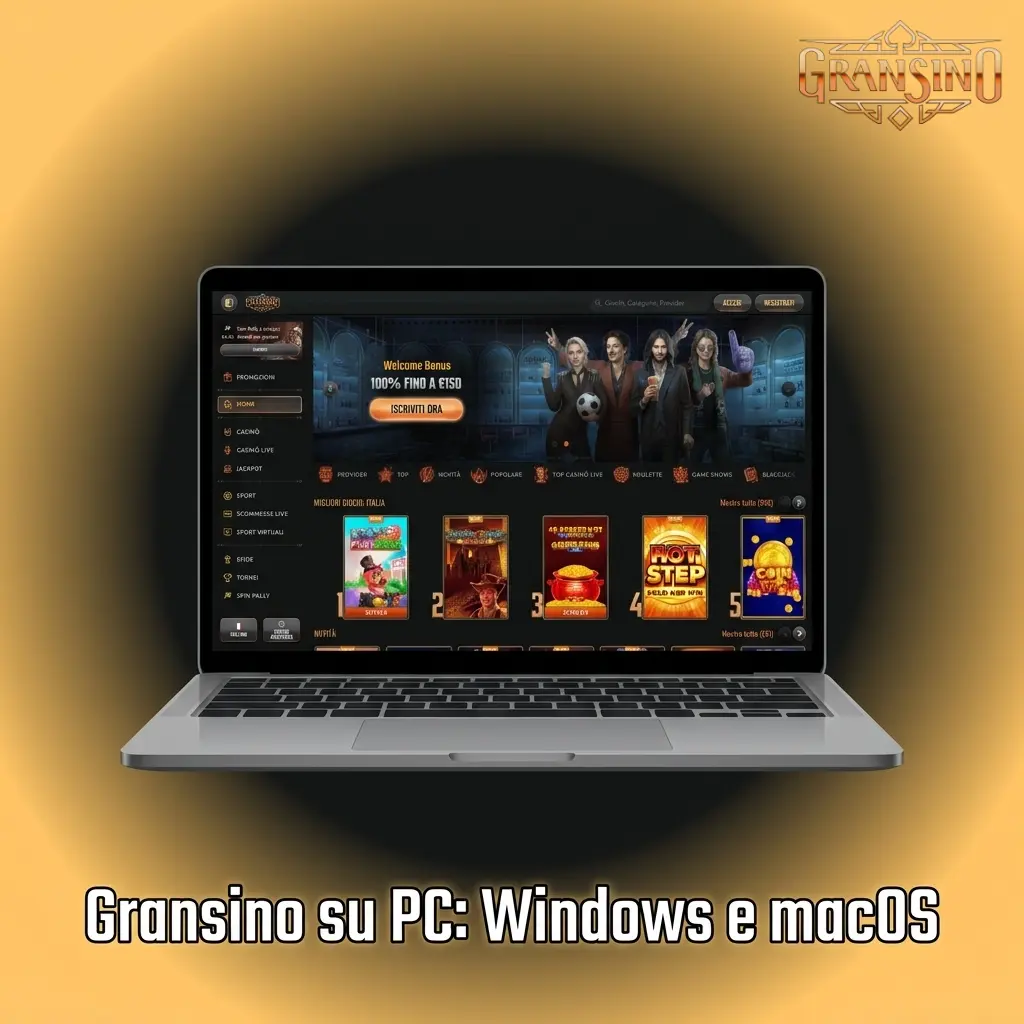 Gransino su PC: accesso al casinò online da browser su Windows e macOS senza installare software