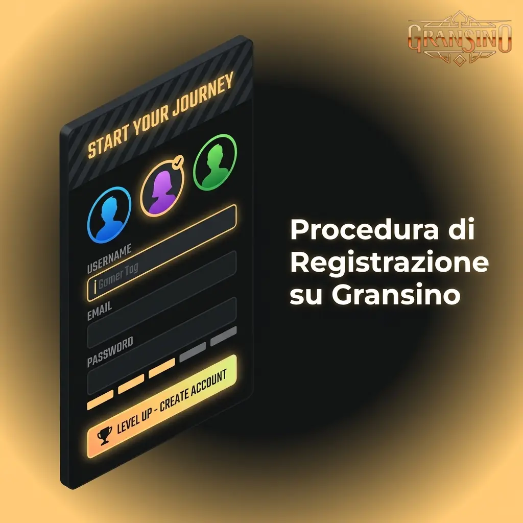 Procedura di registrazione su Gransino: crea account, verifica email e attiva il bonus di benvenuto in 2 minuti.